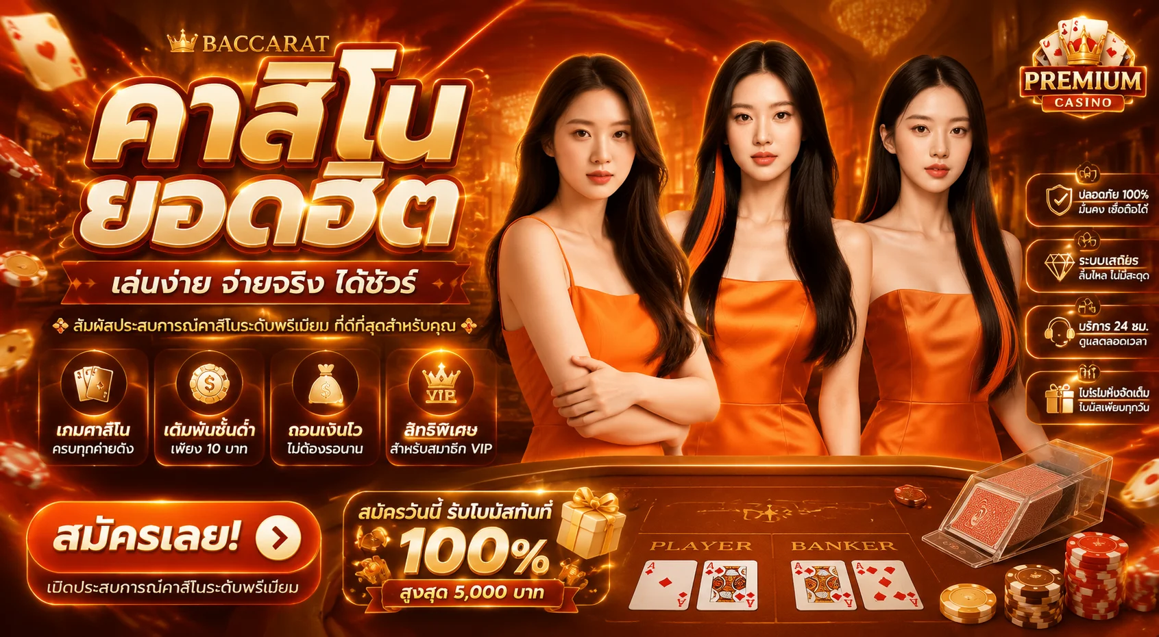 คาสิโนออนไลน์เว็บตรง FIRSTWINZ168 ถ่ายทอดสดบาคาร่า